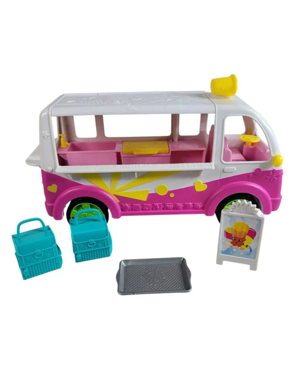 Shopkins Scoop Ice Cream Truck S3 Food Fair Tray 2 Cooler Bags Sign Retired 2015